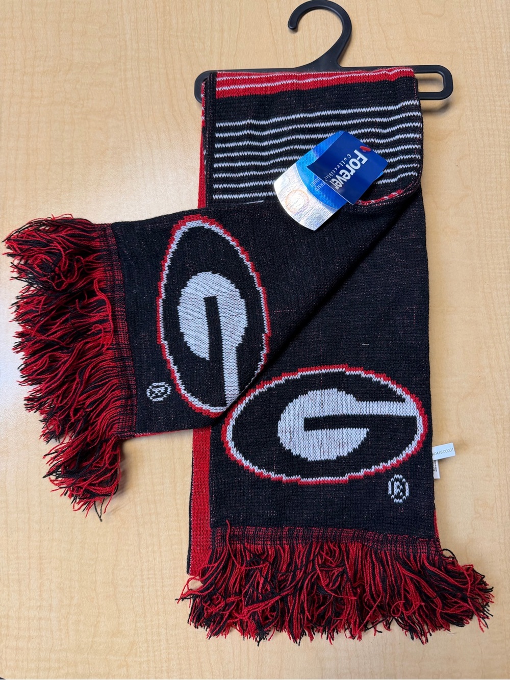 Forever Collectibles Black, Red & White Striped Knit Scarf